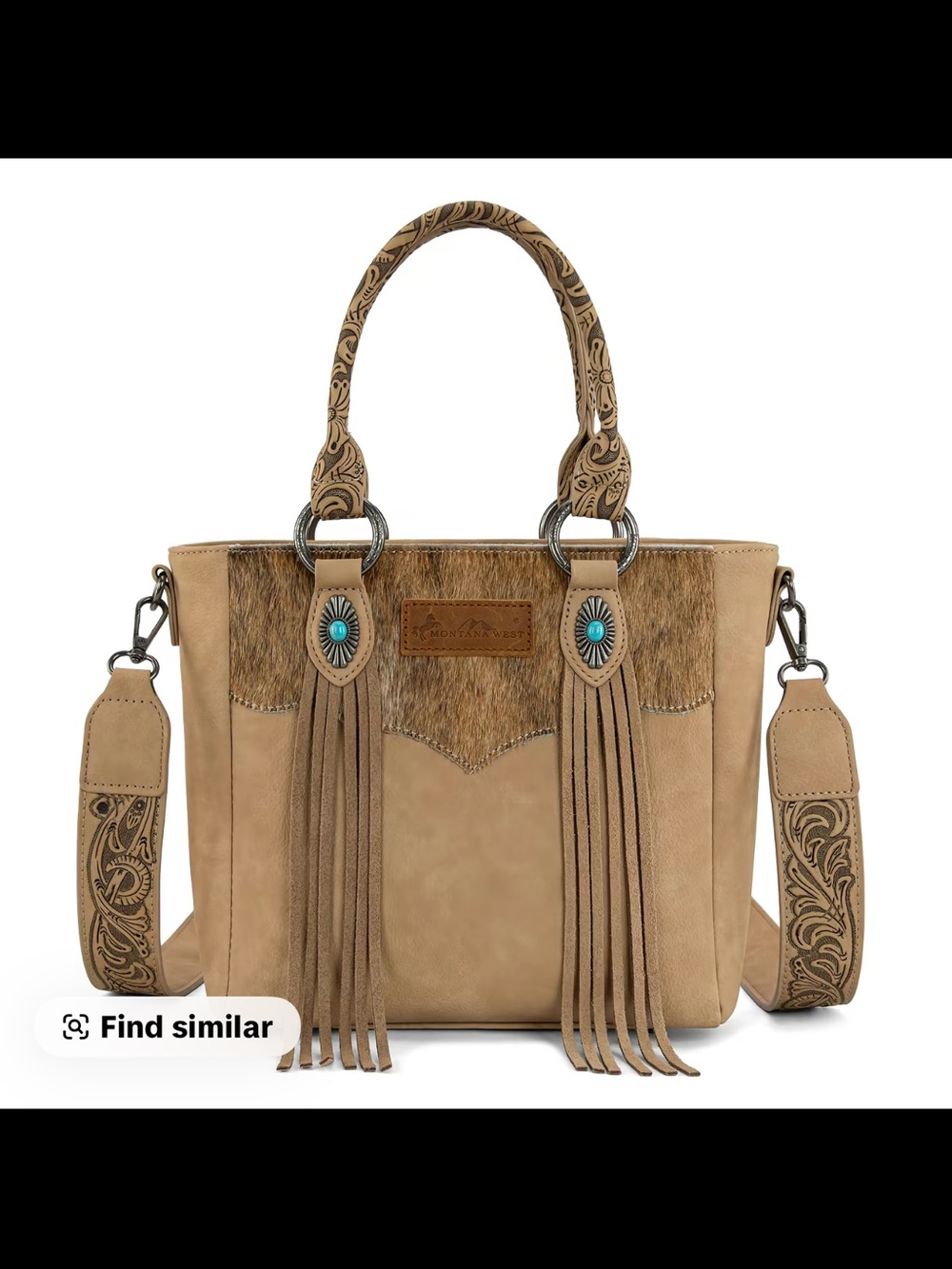 Montana West Hair-On Hide Concealed Carry Tote Bag NWT
